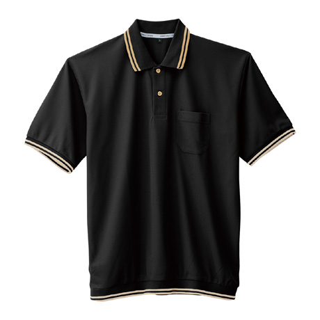 裾ジャージ半袖ポロシャツ【A187-COC】 13.ブラック