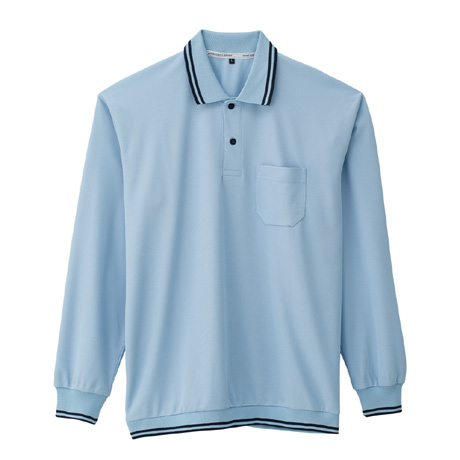 裾ジャージ長袖ポロシャツ【A188-COC】 7.サックス