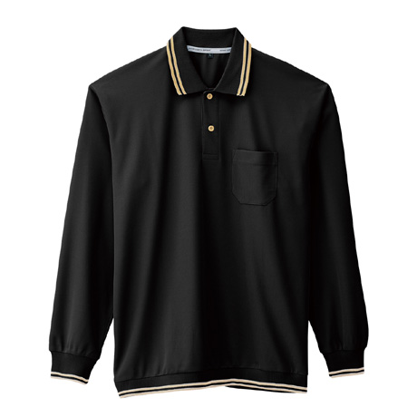 裾ジャージ長袖ポロシャツ【A188-COC】 13.ブラック