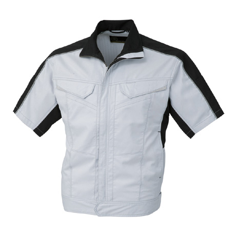 消臭・ストレッチ半袖ブルゾン【A2070-COC】 3.シルバー