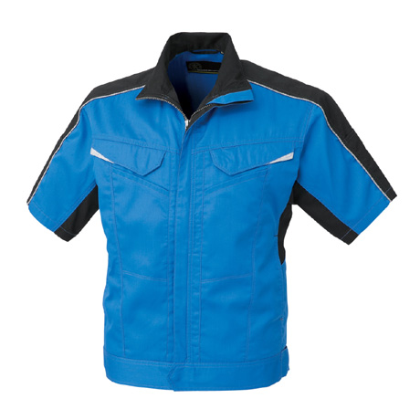 消臭・ストレッチ半袖ブルゾン【A2070-COC】 16.スカイブルー