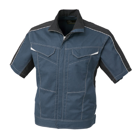 消臭・ストレッチ半袖ブルゾン【A2070-COC】 31.インディゴ