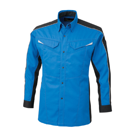 消臭ストレッチ長袖シャツ【A2078-COC】 16.スカイブルー