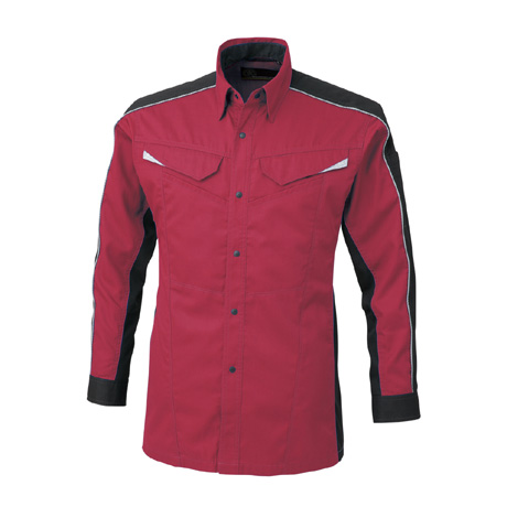 消臭ストレッチ長袖シャツ【A2078-COC】 18.ワイン