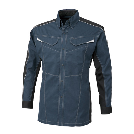 消臭ストレッチ長袖シャツ【A2078-COC】 31.インディゴ