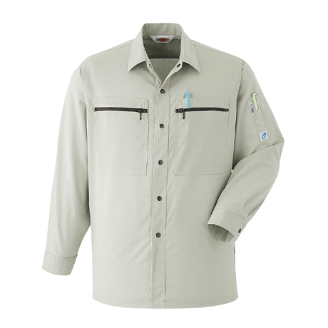 長袖シャツ【A24-ASC】 3.トープベージュ