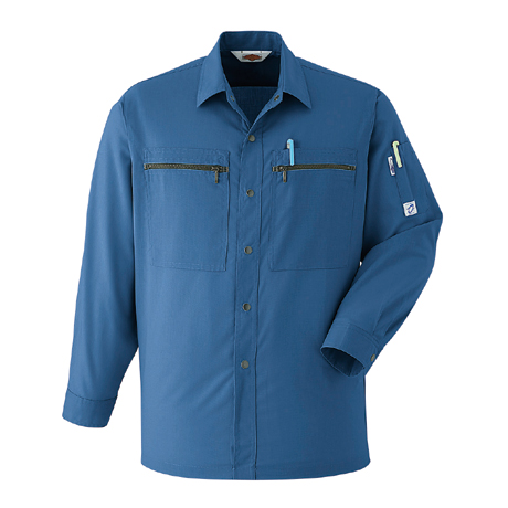 長袖シャツ【A24-ASC】 5.ブルー