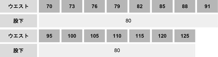 エコ5IVEスターノータックフィッシング【A3355-COC】 サイズ表