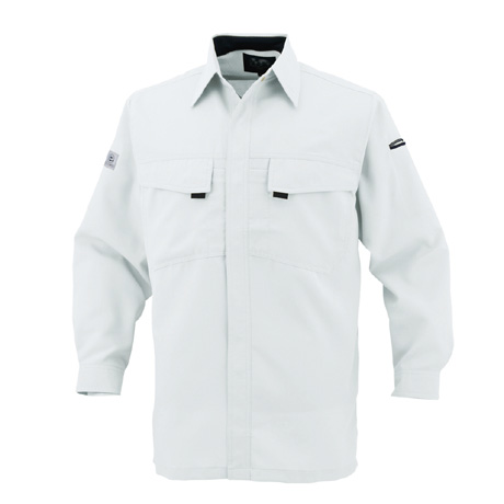 エコ・製品制電長袖シャツ【A3368-COC】 3.シルバー