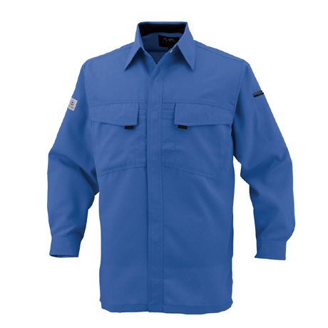 エコ・製品制電長袖シャツ【A3368-COC】 6.ブルー