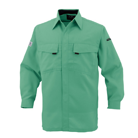 エコ・製品制電長袖シャツ【A3368-COC】 9.グリーン