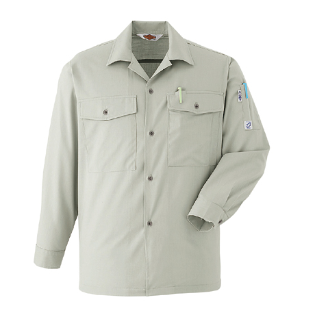 長袖シャツ【A34-ASC】 3.トープベージュ