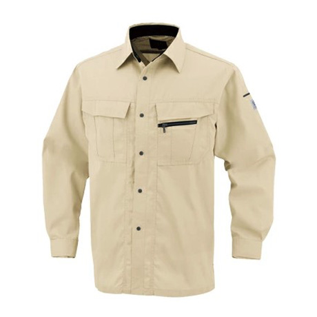 エコ5IVEスター長袖シャツ【A4458-COC】 2.ライトベージュ