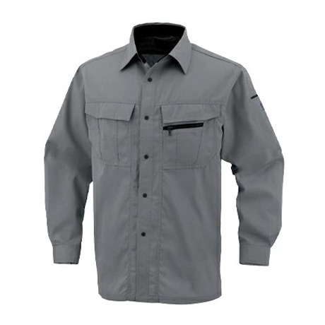 エコ5IVEスター長袖シャツ【A4458-COC】 3.グレー