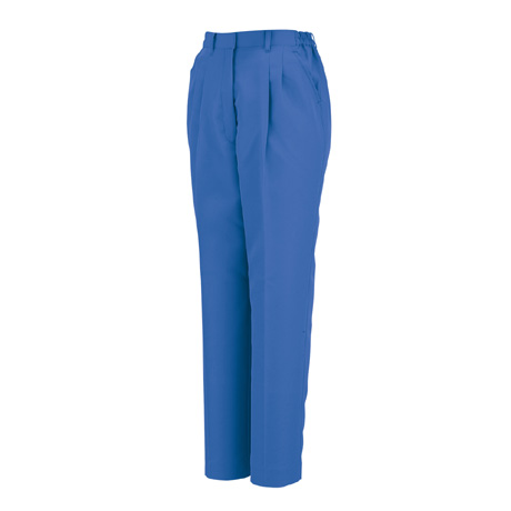 エコ・製品制電レディースツータックスラックス（脇ゴム）【A4464-COC】 6.ブルー