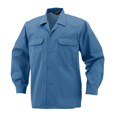 エコ5IVEスター開襟長袖シャツ【A6658-COC】 6.ブルー