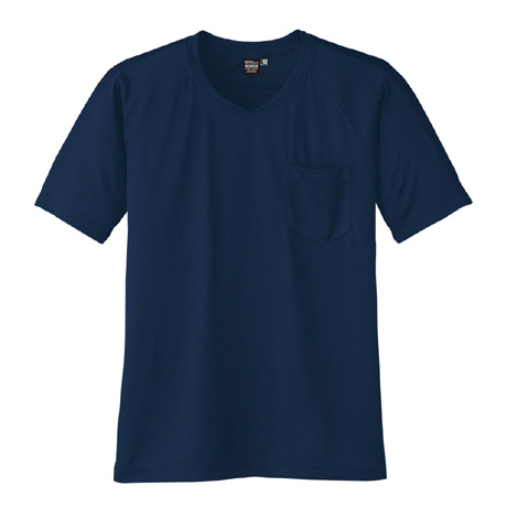 冷感半袖VネックTシャツ【A667-COC】 1.ネイビー