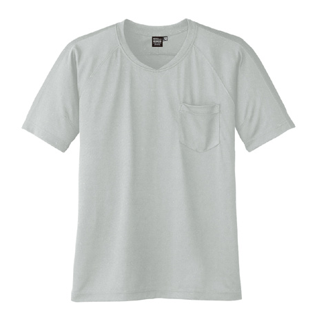 冷感半袖VネックTシャツ【A667-COC】 3.シルバー