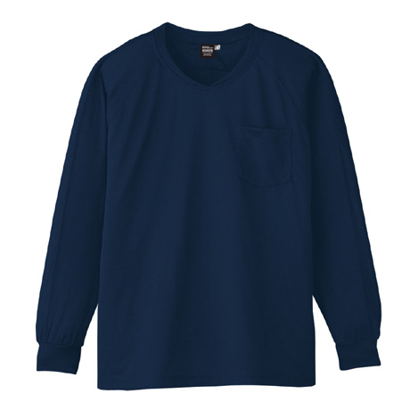 冷感長袖VネックTシャツ【A668-COC】 1.ネイビー