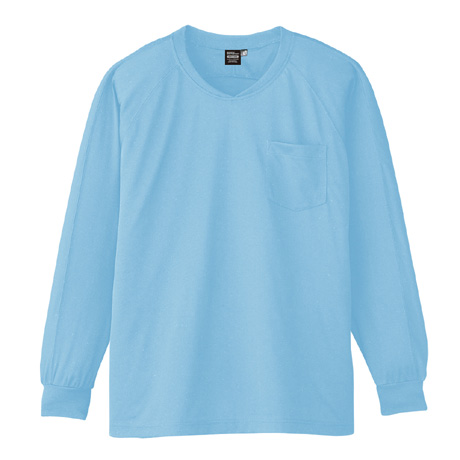 冷感長袖VネックTシャツ【A668-COC】 7.サックス