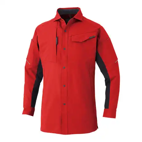 作業服 長袖シャツ レッド 【A7068-COC】 