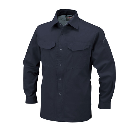 抗菌防臭・防縮長袖シャツ【A748-COC】 1.シールズネイビー