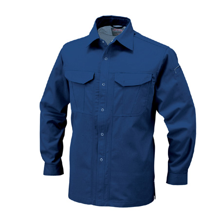 抗菌防臭・防縮長袖シャツ【A748-COC】 6.ダークアズーリ