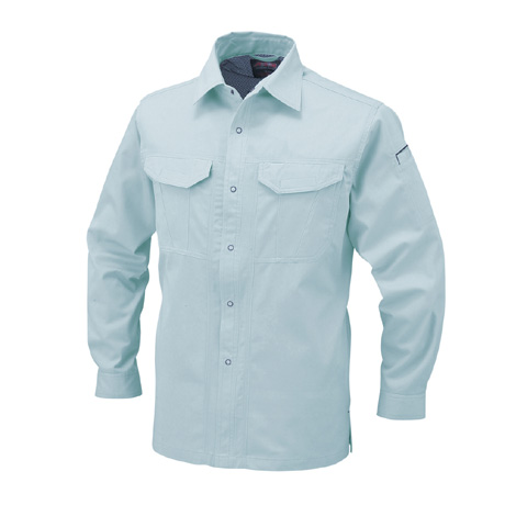 抗菌防臭・防縮長袖シャツ【A748-COC】 9.パウダーグリーン