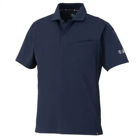作業服 エコ制電半袖ポロシャツ ネイビー 【AE1727-COC】 