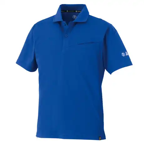 作業服 エコ制電半袖ポロシャツ ブルー 【AE1727-COC】 