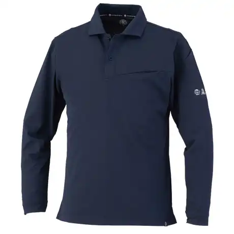 作業服 エコ制電長袖ポロシャツ ネイビー 【AE1728-COC】 