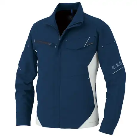 作業服 エコ・裏綿ストレッチブルゾン ネイビー 【AE8190-COC】 