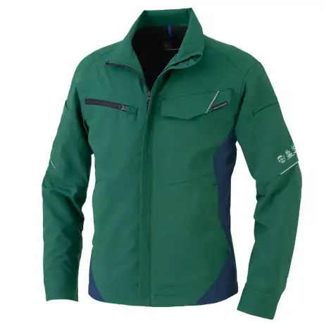 作業服 エコ・裏綿ストレッチブルゾン グリーン 【AE8190-COC】 