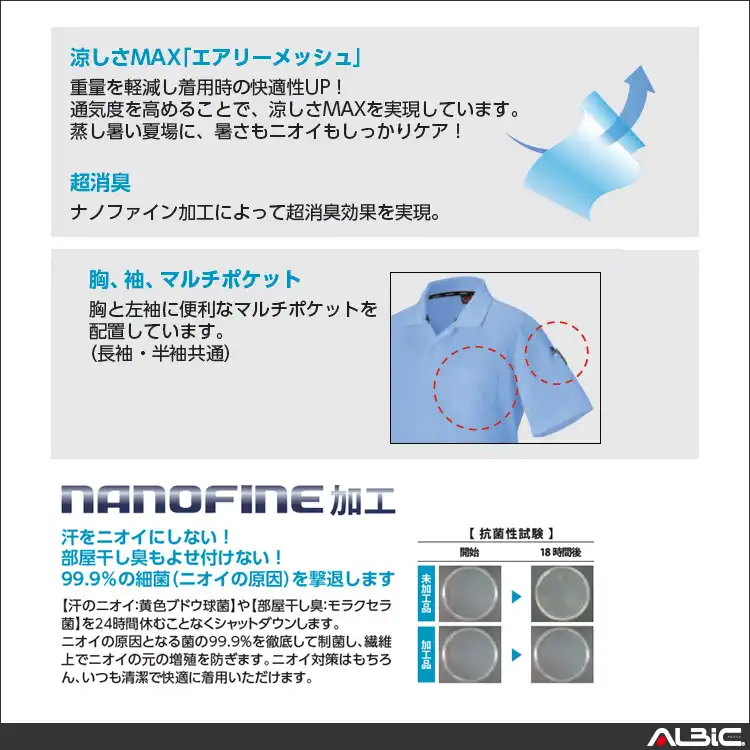 半袖 ポロシャツ AL050 機能紹介
