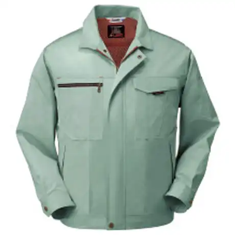 作業着 国産生地 綿100% 長袖ブルゾン【AL200-MRJ】 4.グリーン