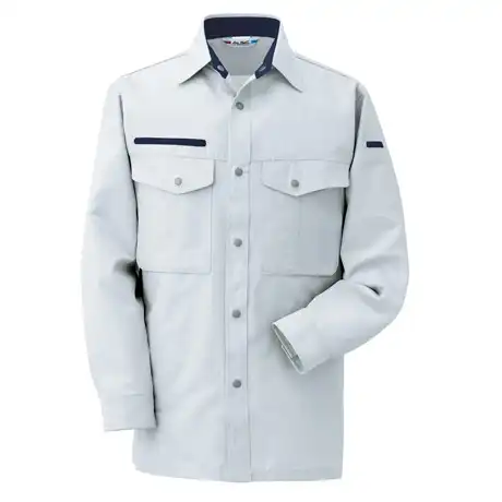 作業着 エコマーク認定 帯電防止 長袖シャツ【AL707-MRJ】 3.グレー