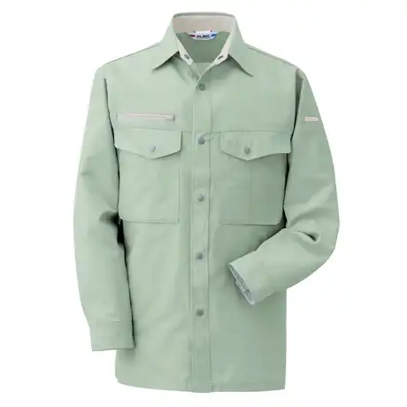 作業着 エコマーク認定 帯電防止 長袖シャツ【AL707-MRJ】 4.グリーン