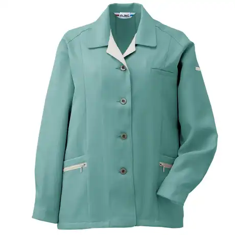 作業着 エコマーク認定 帯電防止 長袖スモック【AL780-MRJ】 2.ダークグリーン