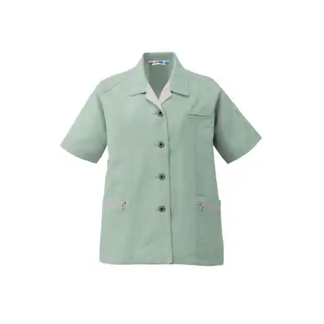 作業着 エコマーク認定 帯電防止 半袖スモック【AL782-MRJ】 4.グリーン