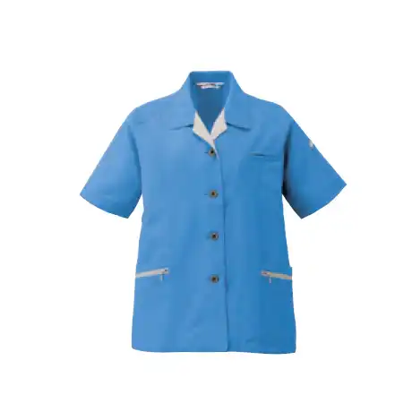 作業着 エコマーク認定 帯電防止 半袖スモック【AL782-MRJ】 6.ブルー