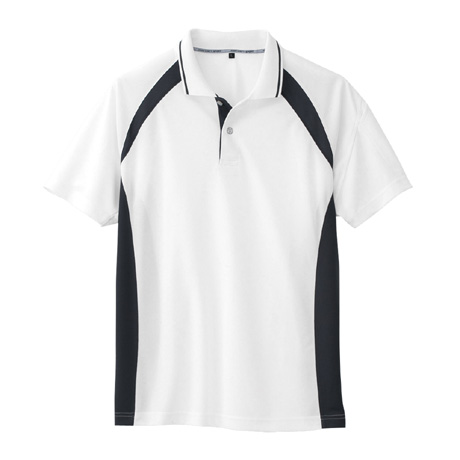 スポーティシルエット半袖ポロシャツ【AS1627-COC】 0.ホワイト(チャコール)