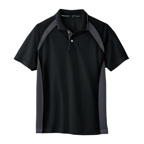 スポーティシルエット半袖ポロシャツ【AS1627-COC】 13.ブラック(チャコール)