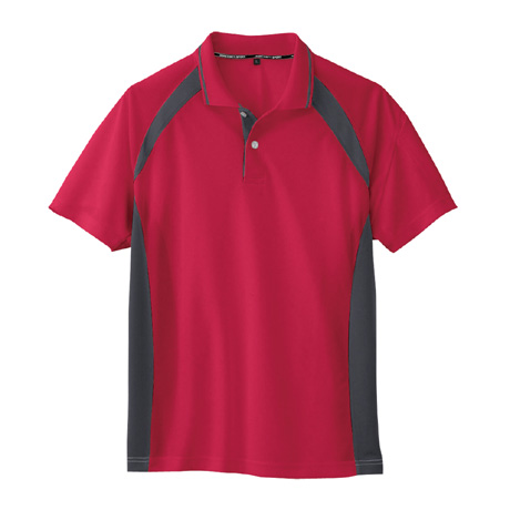 スポーティシルエット半袖ポロシャツ【AS1627-COC】 20.レッド(チャコール)