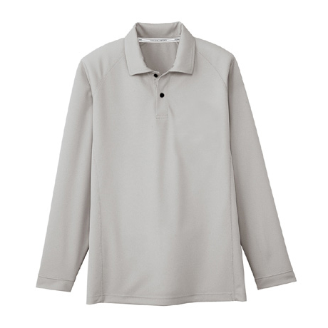 ドライメッシュ長袖ポロシャツ（ポケット無）【AS1648-COC】 3.シルバー