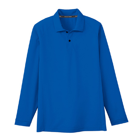ドライメッシュ長袖ポロシャツ（ポケット無）【AS1648-COC】 6.ブルー