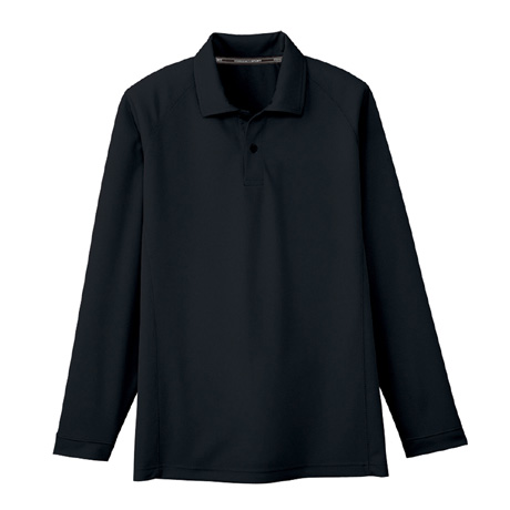 ドライメッシュ長袖ポロシャツ（ポケット無）【AS1648-COC】 13.ブラック