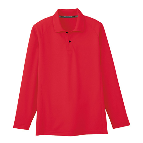 ドライメッシュ長袖ポロシャツ（ポケット無）【AS1648-COC】 20.レッド