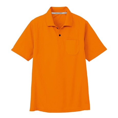ドライメッシュ半袖ポロシャツ（ポケット有）【AS1657-COC】 12.オレンジ
