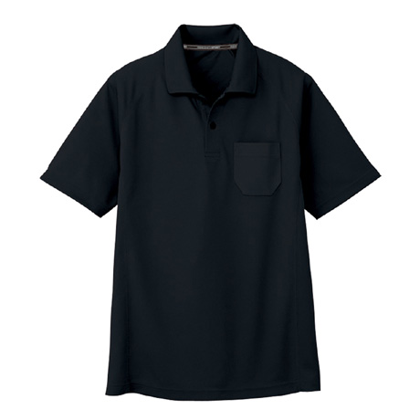 ドライメッシュ半袖ポロシャツ（ポケット有）【AS1657-COC】 13.ブラック