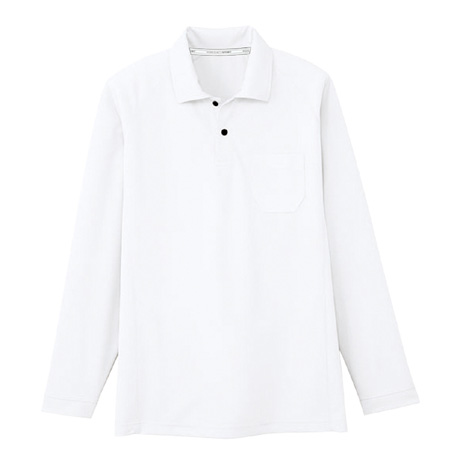 ドライメッシュ長袖ポロシャツ（ポケット有）【AS1658-COC】 0.ホワイト